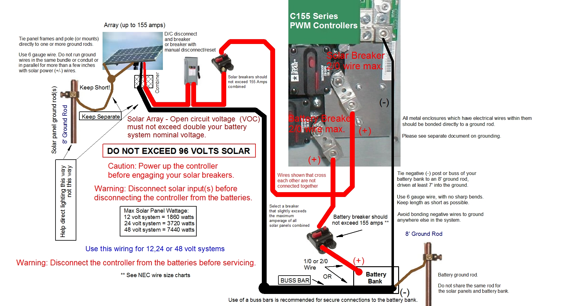 C155-SMA Charge controller wiring diagram